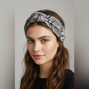 J. Crew Factory Black and Gray Reptile Headband
